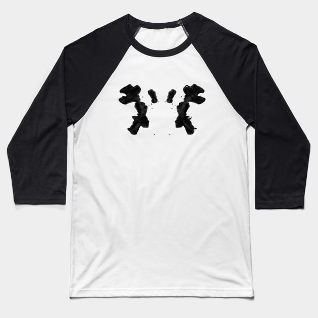 Rorschach Inkblot 02 Baseball T-Shirt by amini54
